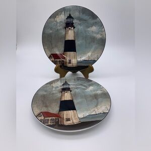 Set Of 2 Sakura David Carter Brown “By The Sea” Salad/Side Plates 8” Indonesia